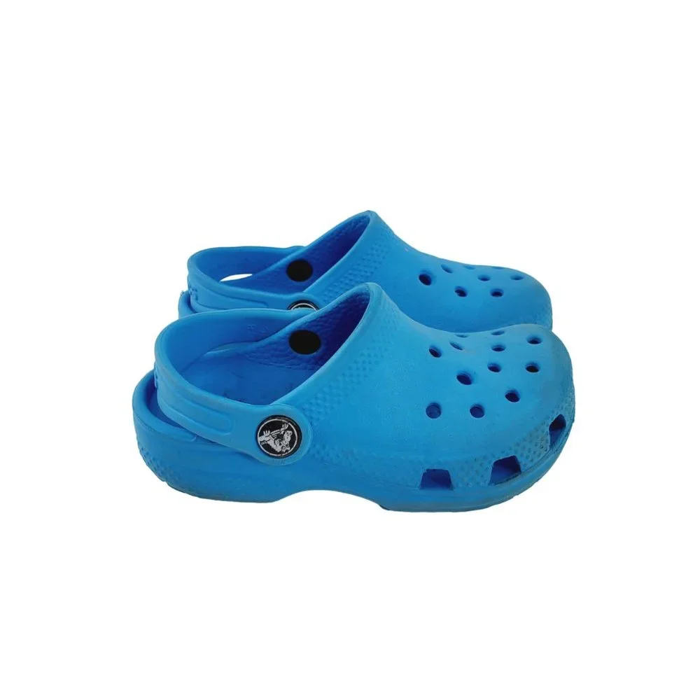 Crocs Boy's Blue Breathable Outdoor Adjustable Slip On Casual‎ Clogs Size 9